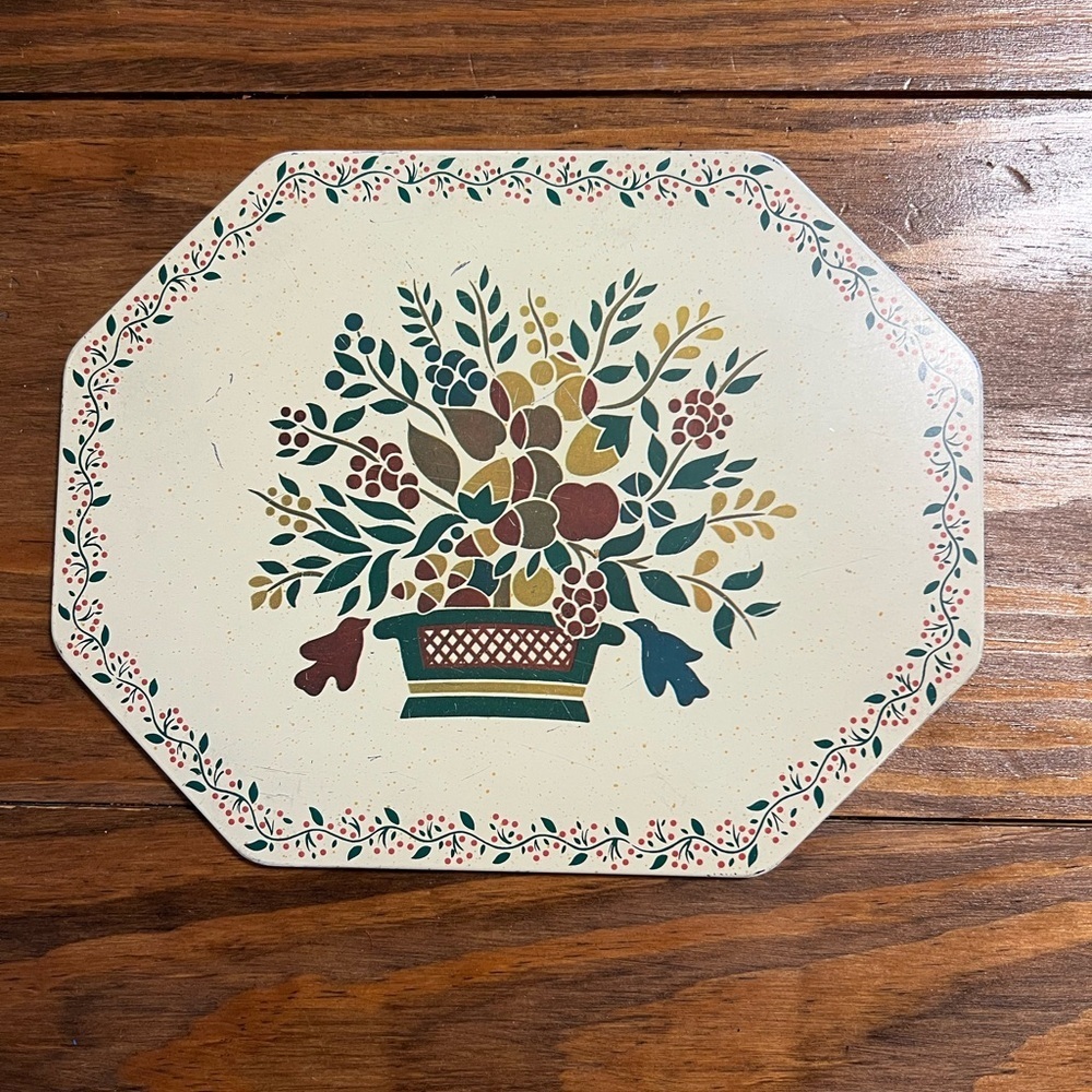 Vintage Floral / Fruit Decorative Basket